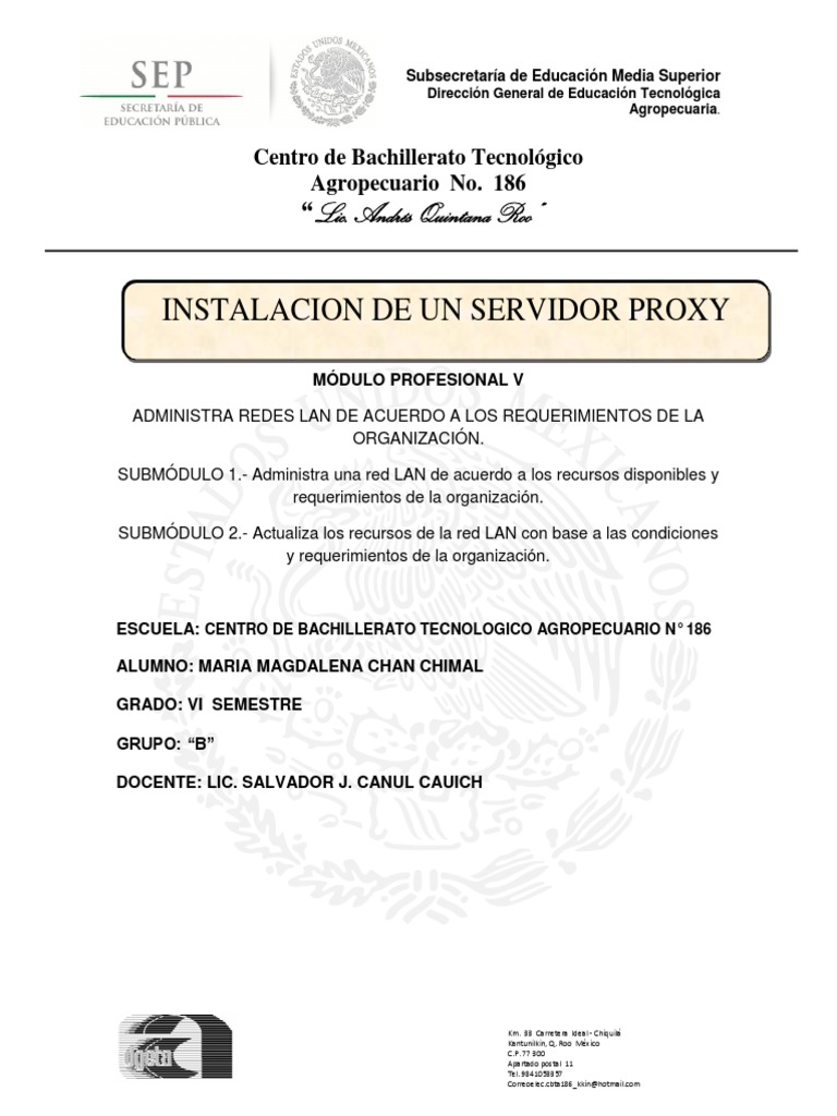 Instalación y Tipos de Servidores Proxy | PDF | Servidor proxy ...
