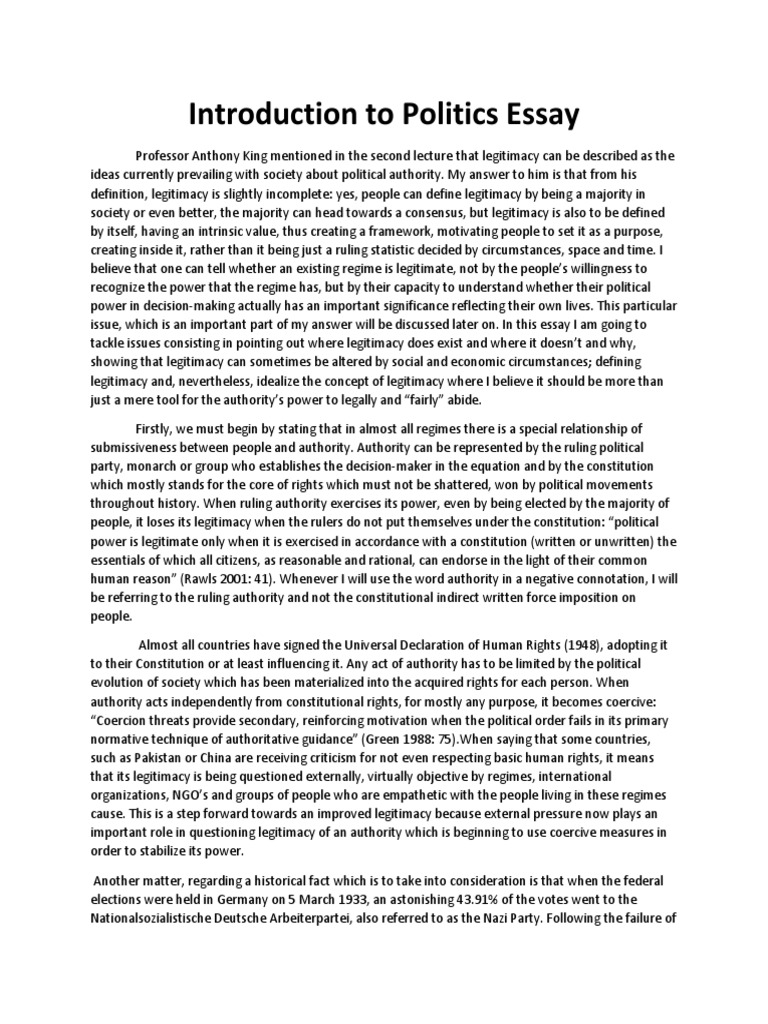 essay on politics pdf