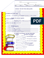 A) Underline The Correct Word:: D) Write Sentences. Use Short Forms Where Possible