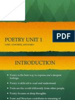 Poetry Unit 1: Lyric, Concrete, and Haiku
