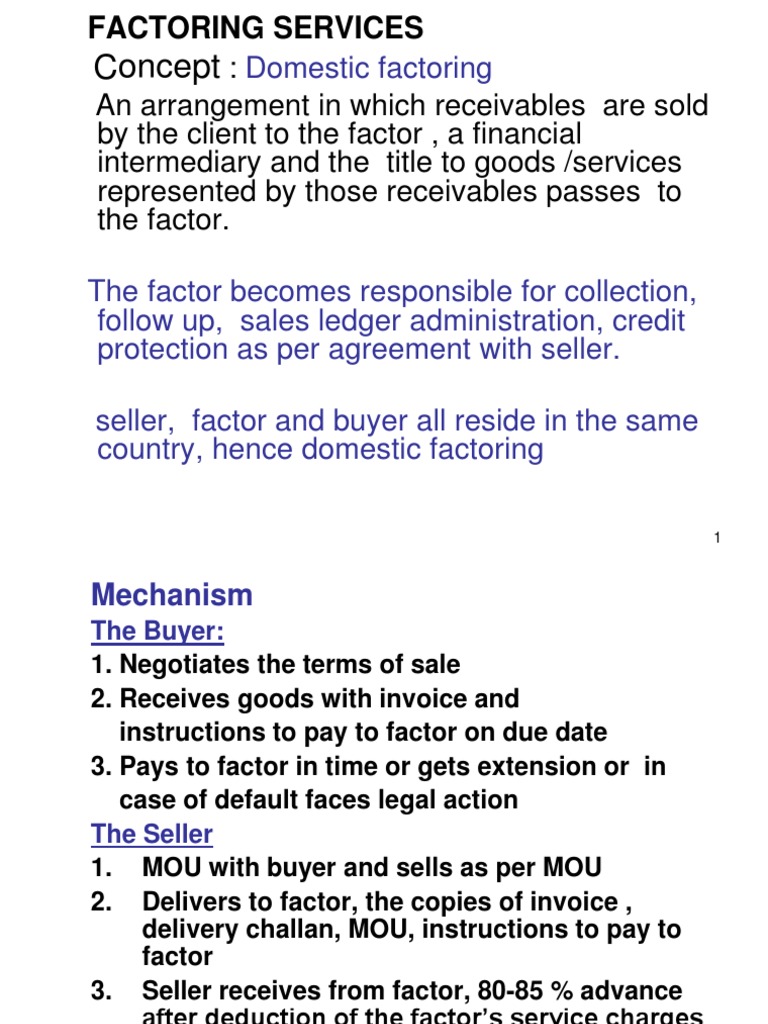 Factoring Services | PDF | Factoring (Finance) | Credit (Finance)