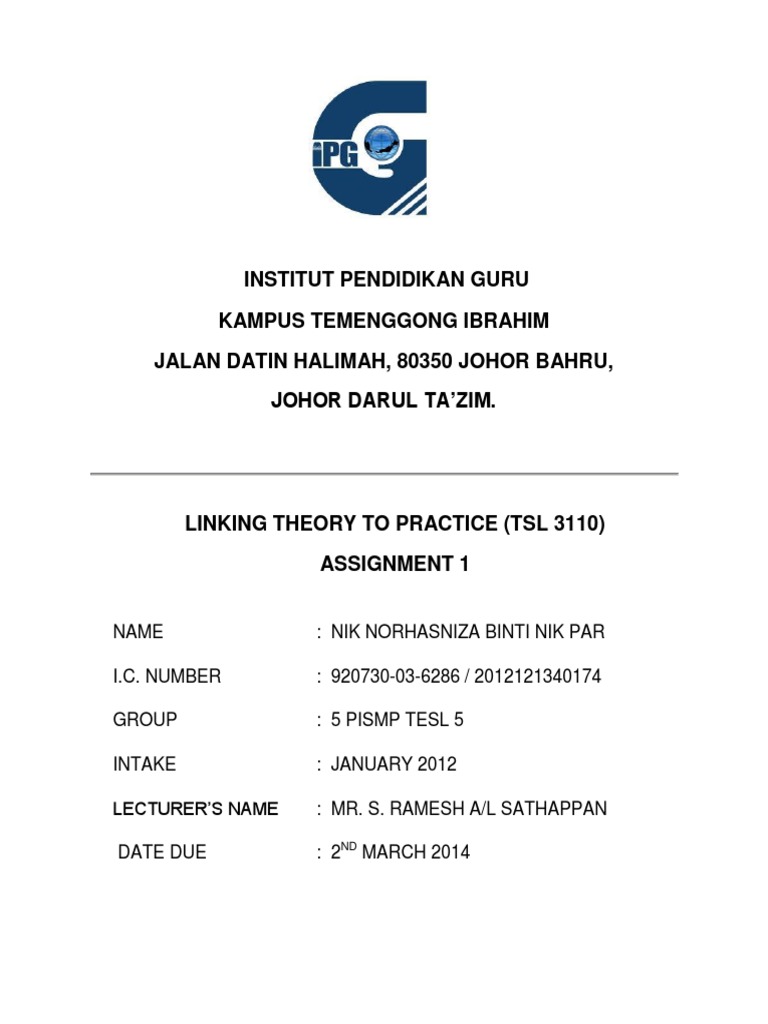 TSL 3110 Assignment 1 Overview | PDF