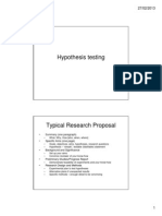 Hypothesis Testing: - Summary (One Paragraph) Specific Aims (One Page) - Specific Aims (One Page)