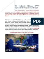 Berita MH370 Malaysia Airlines B777 Tragedi Malang Disebalik Konspirasi MH370