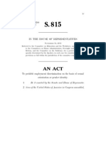 AN ACT
To prohibit employment discrimination on the basis of sexual
orientation or gender identity. 