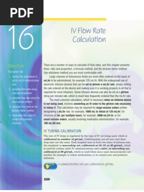 Ivf Flow Rate For Dummies Intravenous Therapy Clinical Medicine