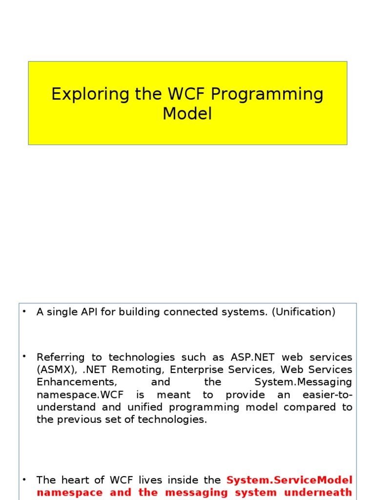 Exploring The WCF Programming Model | PDF | Windows Communication ...