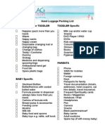 Hand Luggage Packing List