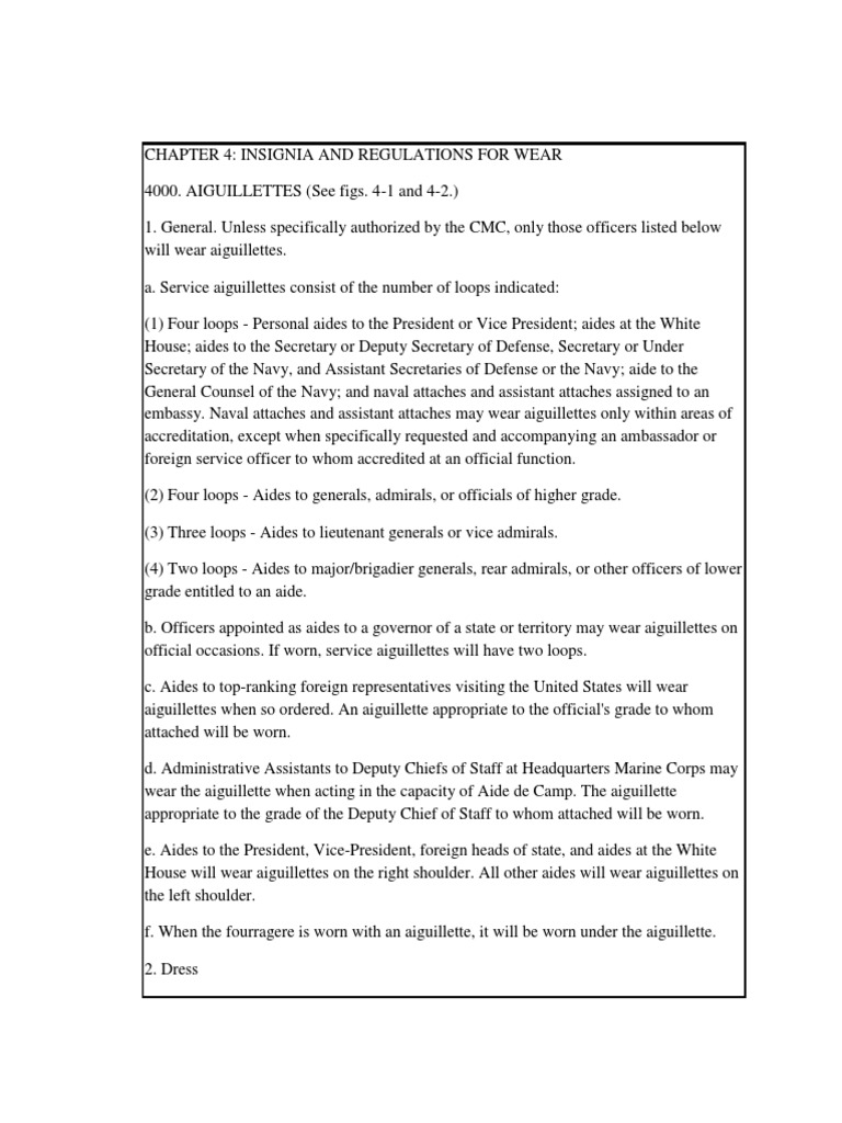 USMC Insignia and Uniform Regulations | PDF | United States Naval ...