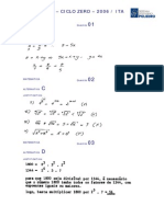 Resolução - CICLO ZERO - 2006 / ITA: Matemática / Física Matemática Questão