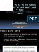 Creación de Citas en Normas APA Con Word 2007 y 2010