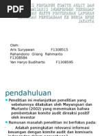 Pengaruh Dewan Direksi, Dewan Komisaris Dan Komite Audit 