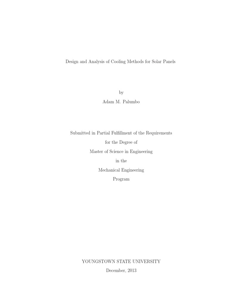 Cooling Solutions for Solar Panels | PDF | Photovoltaics | Solar Energy
