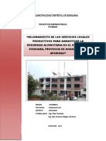 Proyecto de Inversión Pública: Mejoramiento de Los Servicios Locales Productivos para Garantizar La Seguridad Alimentaria en El Distrito de Kishuara, Provincia de Andahuaylas, Apurímac