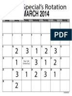 MARCH 2014: Sunday Monday Tuesday Wednesday Thursday Friday Saturday 1