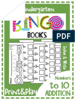 Kindergarten Mini Bingo Book Addition Print and Play