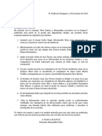 Carta Enviada A Mario Alberto Mejía