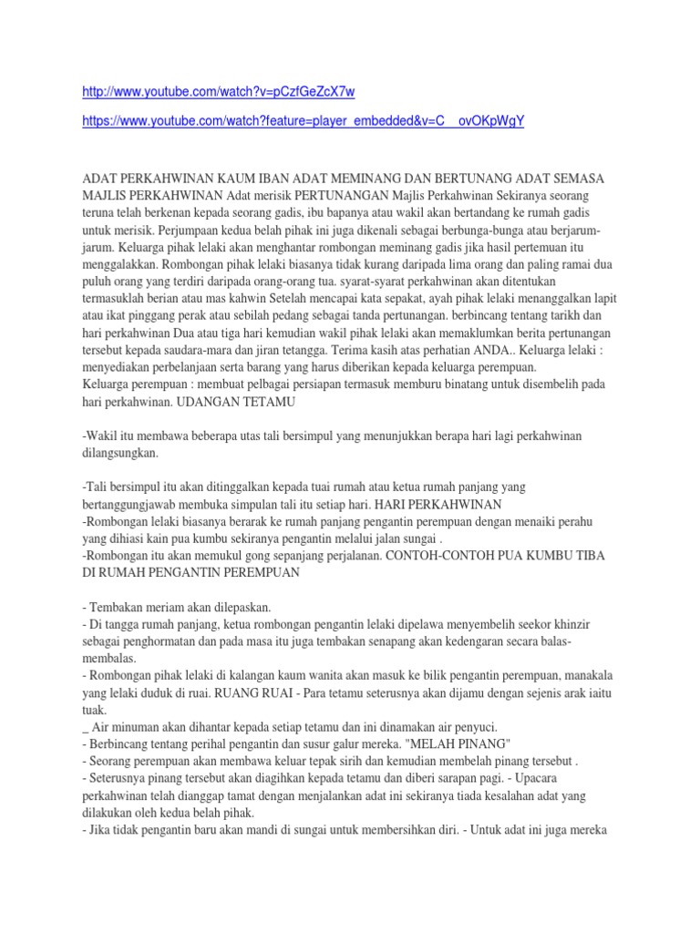 Adat Kahwin Kaum Iban Pdf