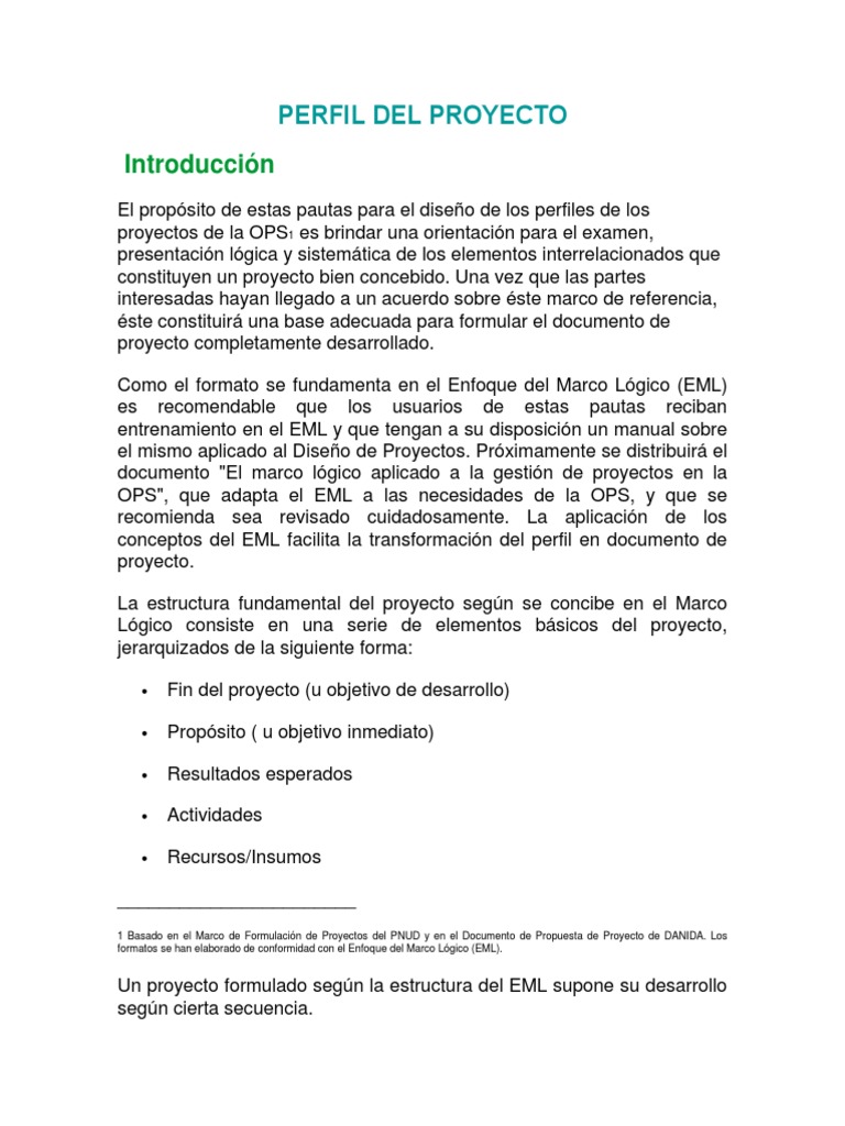 Guía para el Perfil de Proyectos | PDF | Organización no gubernamental ...