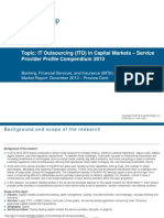 IT Outsourcing in Capital Markets - Service Provider Profile Compendium 2013