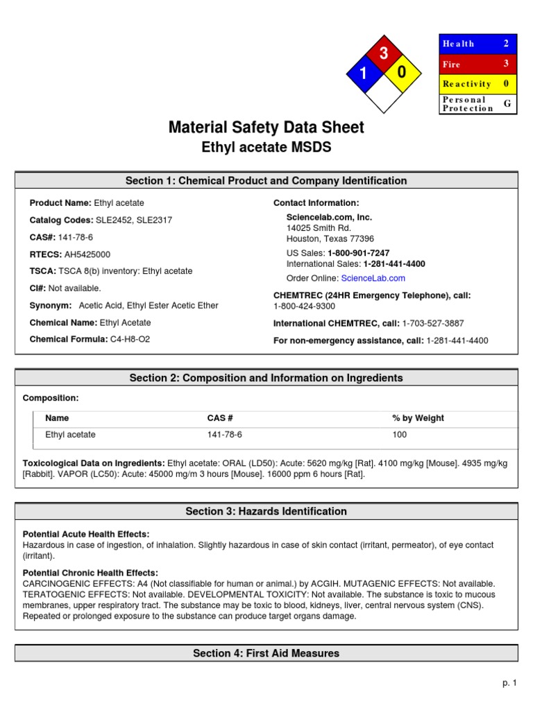 msds Dangerous Goods Toxicity