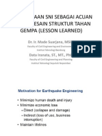 Penggunaan Sni Sebagai Acuan Dalam Desain Struktur Tahan Gempa (Lesson Learned)