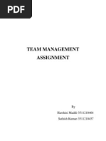 Team Management Assignment: by Harshini Maddi-3511210464 Sathish Kumar-3511210457