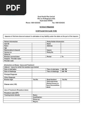 ghpl insurance claim form