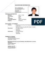 Background Information and Weekly Journal of Paul Jeffrey R. Penaflor