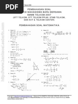 Soal Tes Masuk Stt Telkom