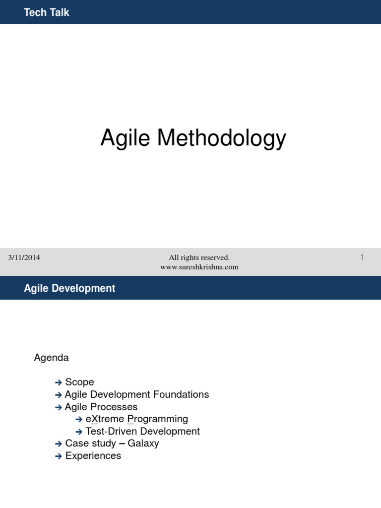 Agile Methodology: 3/11/2014 All Rights Reserved | PDF | Agile Software ...
