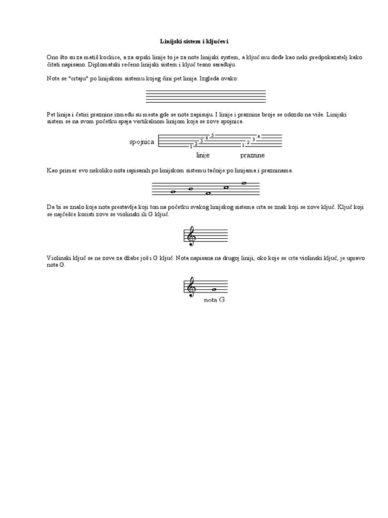 Linijski Sistem I Kljucevi | PDF