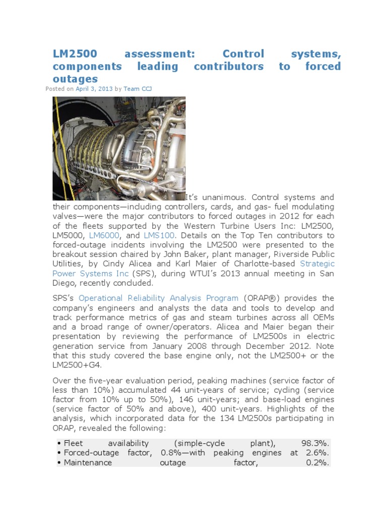 LM2500 Assessment | PDF | Vacuum Tube | Cogeneration