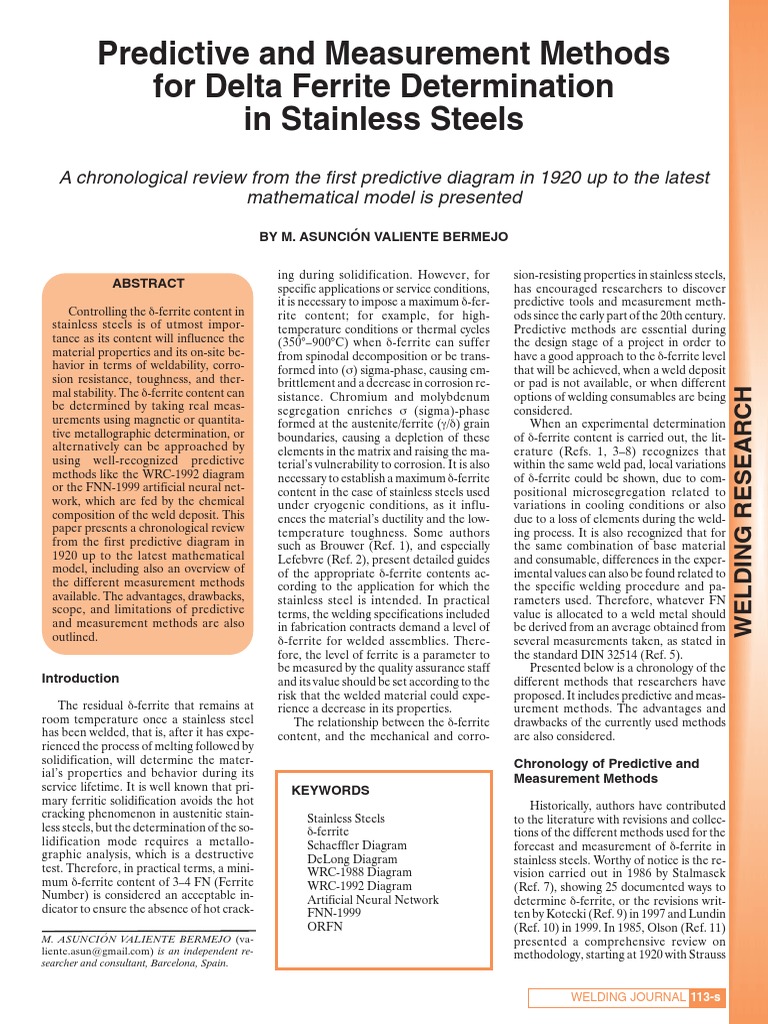 Delta Ferrite PDF Welding Construction
