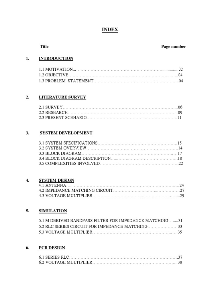 Title Page Number 1.: Index | PDF