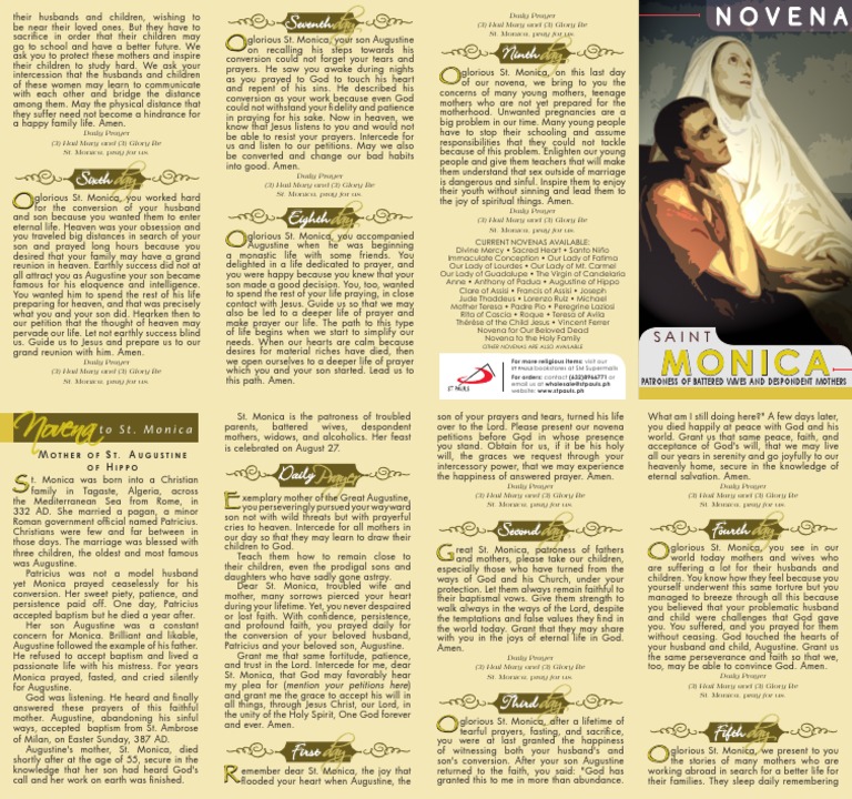 Novena Monica PDF Prayer Augustine Of Hippo