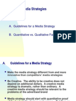Planning Media Strategies: A. Guidelines For A Media Strategy