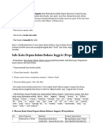 Kata Depan Dalam Bahasa Inggris Atau Preposition Adalah Bagian Dari Part of Speech Yang Digunakan Untuk Menghubungkan Kata Benda