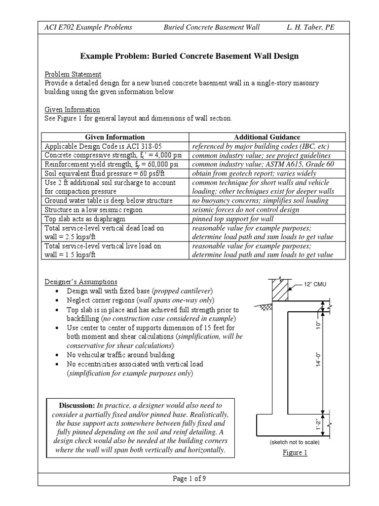 Buried Concrete Basement Wall Design | PDF | Geotechnical Engineering ...