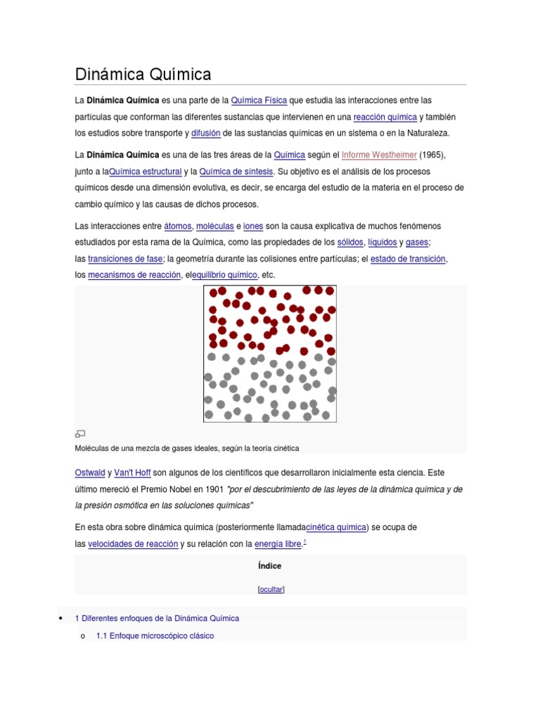 Dinámica Química PDF Moléculas Química