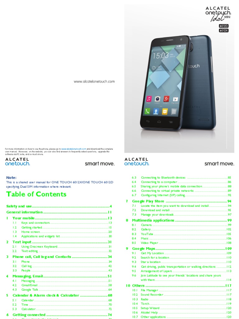 Alcatel-One-Touch-Idol-Mini-Manual.pdf | Mobile Phones | Computer Keyboard