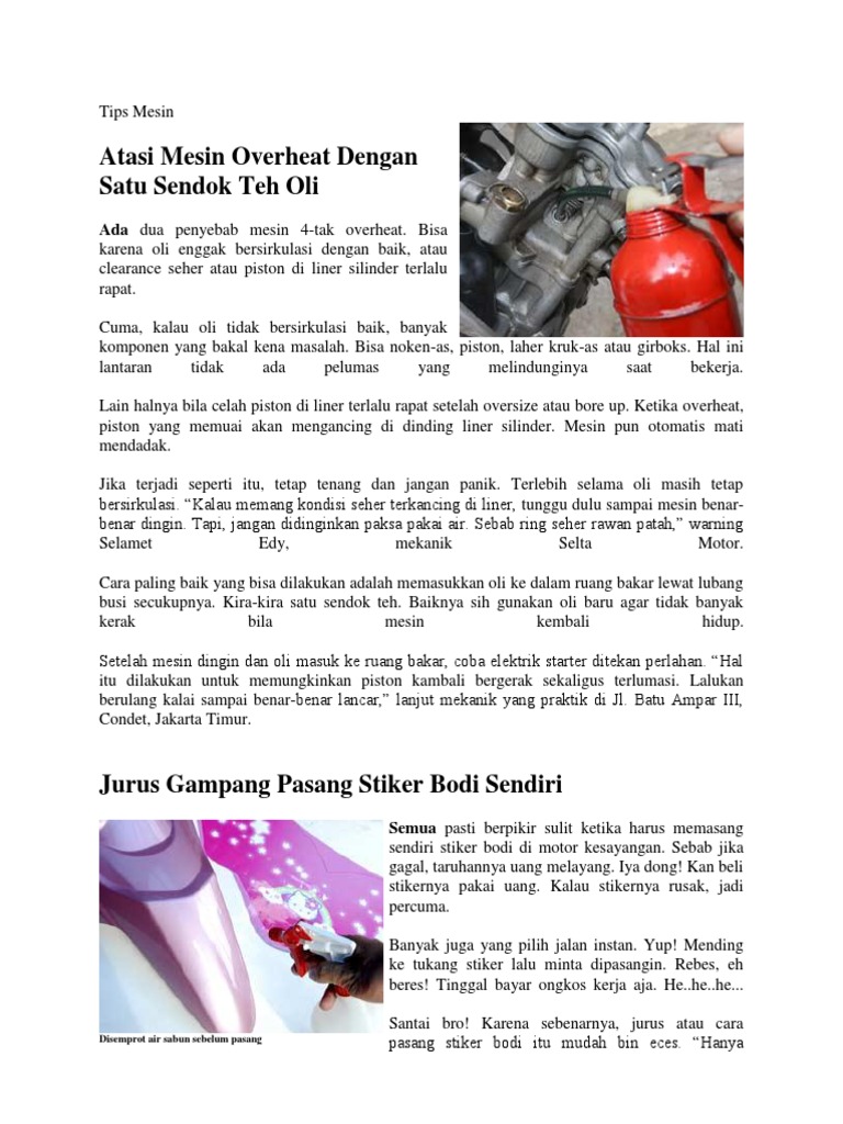 Penyebab Motor Mio Susah Hidup Saat Mesin Dingin Penyebab Motor Mio Susah Hidup Saat Mesin Dingin