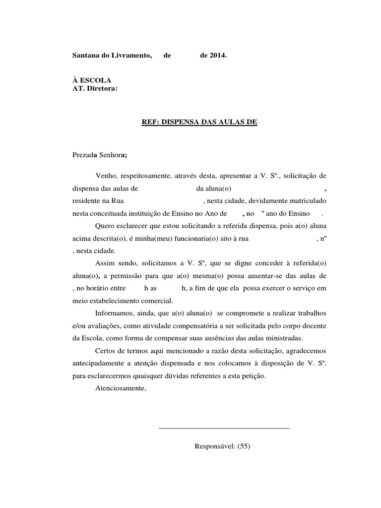 Carta de dispensa Monografia - March 2020 - Serviço