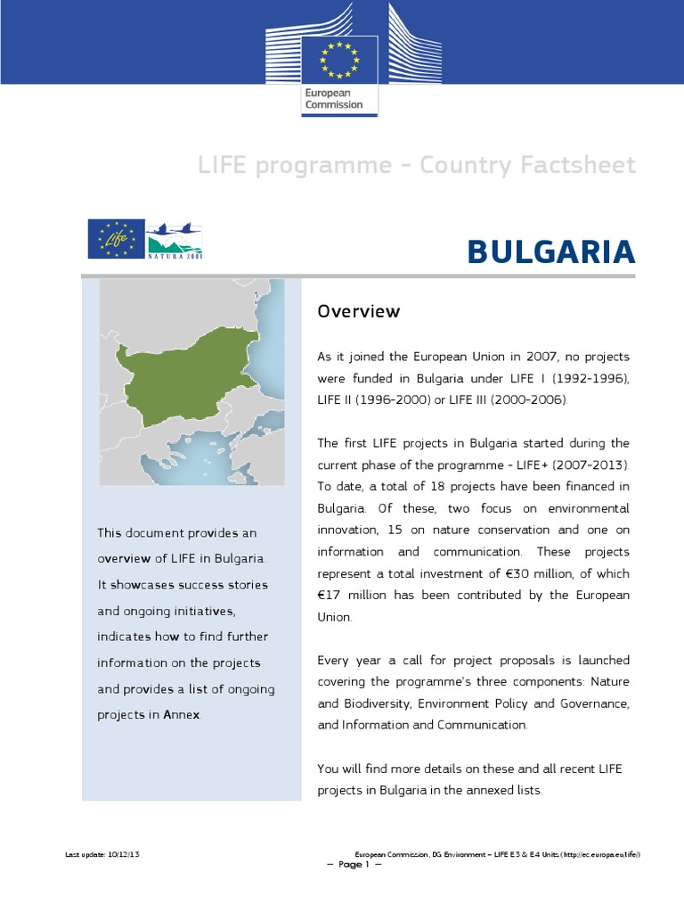 Bulgaria Update en Final Dec13 | PDF | Conservation Biology | Natural