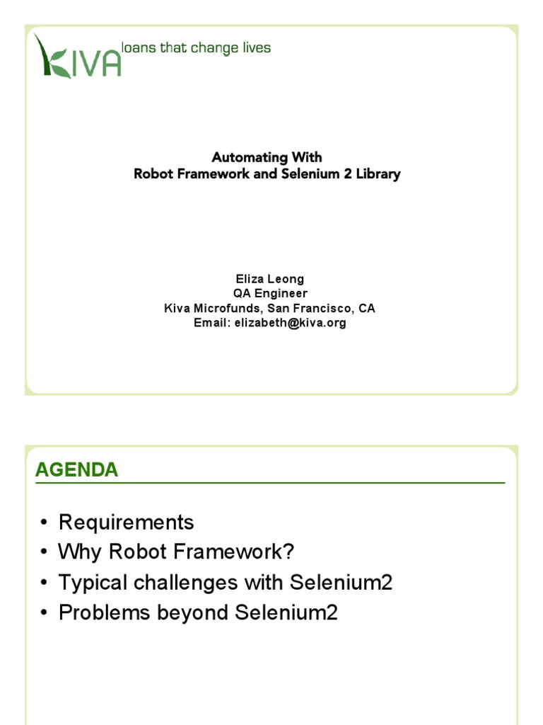 Automating Tests with Robot Framework | PDF | Selenium (Software ...