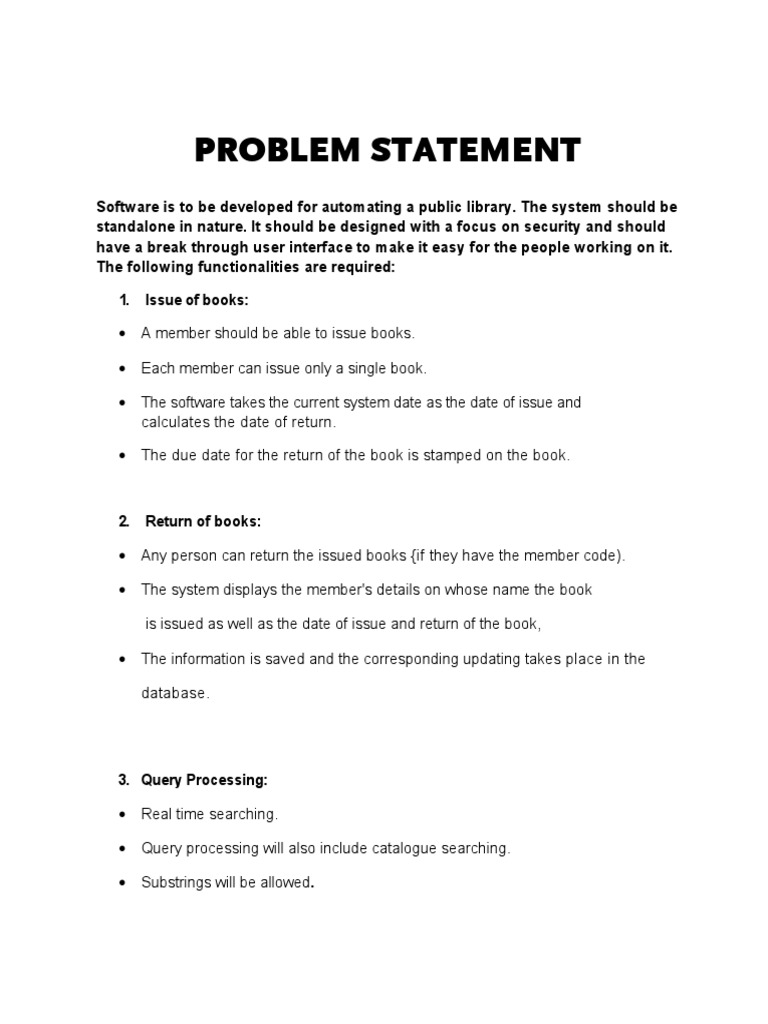 Problem Statement Information Technology Management Software