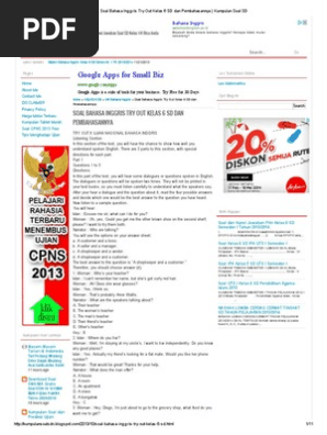 Soal Bahasa Inggris Try Out Kelas 6 Sd Dan Pembahasannya