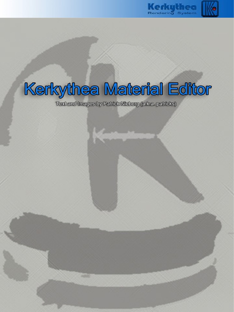Kerkythea Material Editor Guide 01 PDF Rendering Graphics