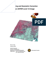 Destriping and Geometric Correction of An ASTER Level 1A Image