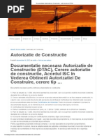 Documentatie Autorizatie de Constructie - Acte Necesare DTAC